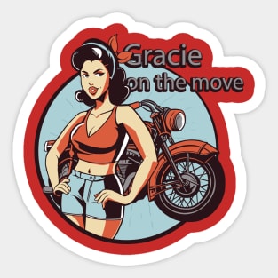 Gracie on the Move Sticker